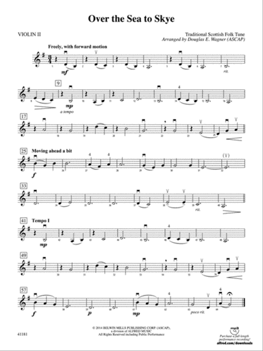 Over the Sea to Skye: 2nd Violin
