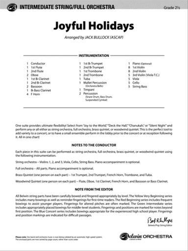 Joyful Holidays: Score