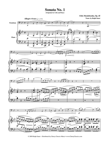 Sonata No. 1 Op. 45 for Trombone & Piano
