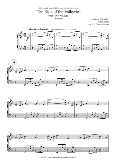 The ride of the Valkyries: Fanfare - Piano