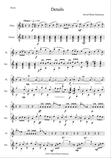 Details for flute and guitar