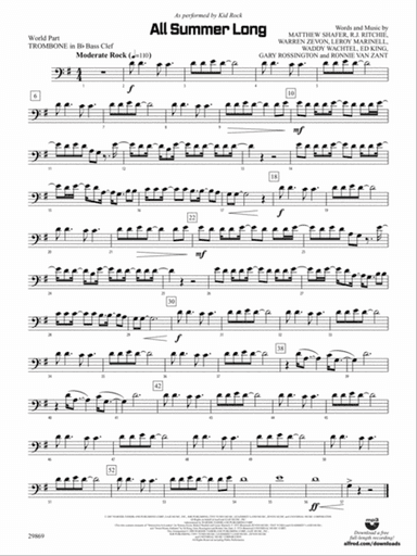 All Summer Long: (wp) 1st B-flat Trombone B.C.