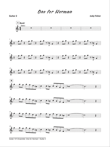 Alfred's Guitar 101, Ensemble: One for Herman: Guitar 2