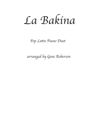 LaBakina for Piano Duet
