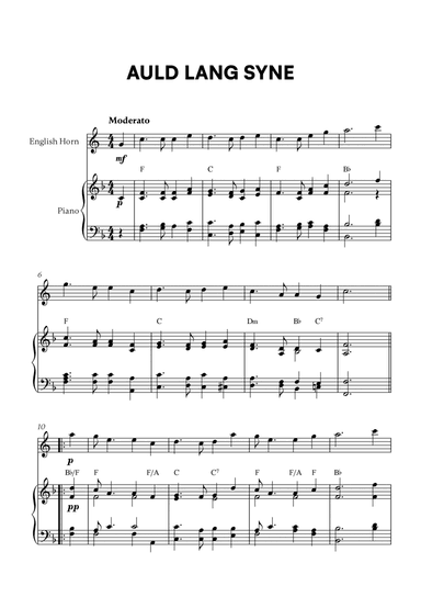 Auld Lang Syne (for English Horn and Piano)