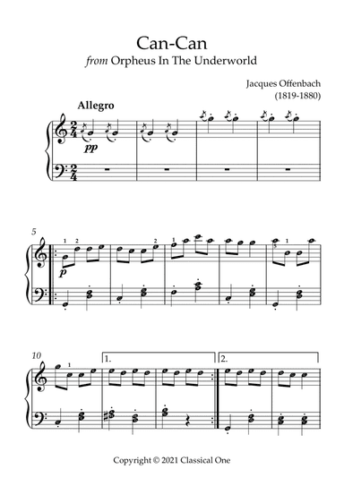 Offenbach - Can-Can(With Note name)