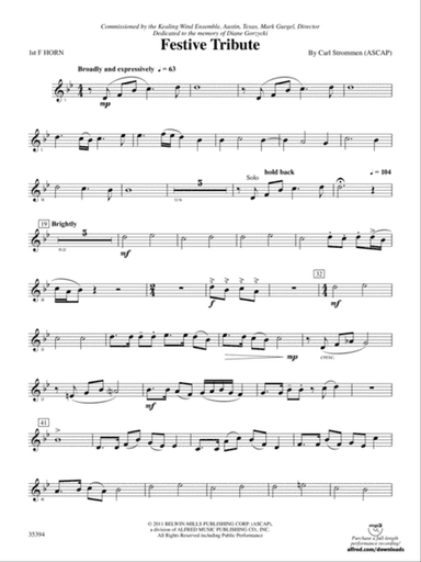 Festive Tribute: 1st F Horn