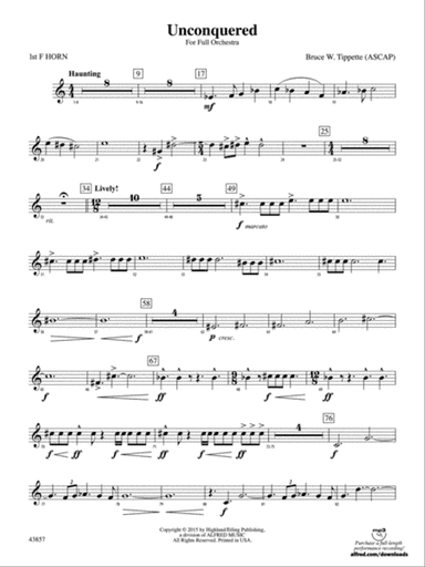 Unconquered: 1st F Horn