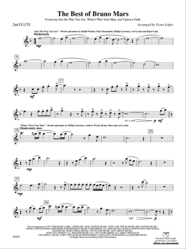 The Best of Bruno Mars: 2nd Flute