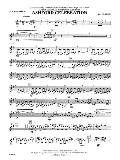 Ashford Celebration: 1st B-flat Clarinet