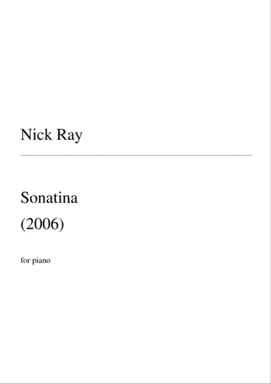Sonatina for piano (2006/9)