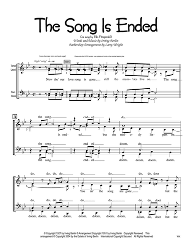 The Song Is Ended (but The Melody Lingers On)
