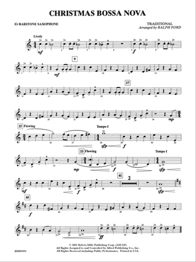 Christmas Bossa Nova: E-flat Baritone Saxophone