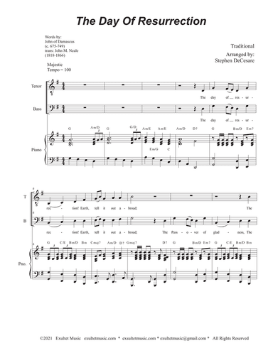 The Day Of Resurrection (Duet for Tenor and Bass solo - Piano accompaniment)