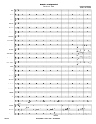 AMERICA THE BEAUTIFUL arranged for CONCERT BAND grade 3