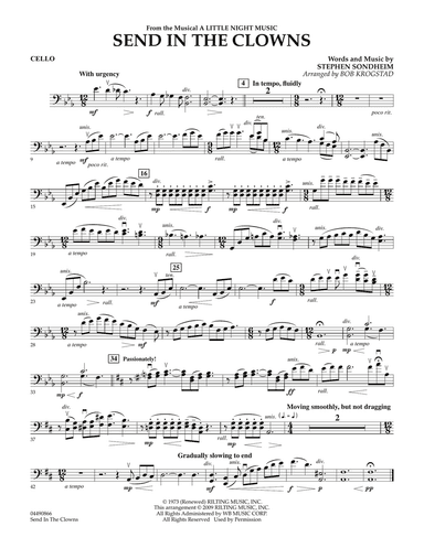 Send in the Clowns (from A Little Night Music) (arr. Bob Krogstad) - Cello