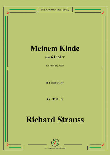 Richard Strauss-Meinem Kinde,in F sharp Major,Op.37 No.3
