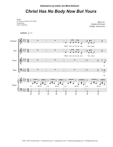 Christ Has No Body Now But Yours (SATB)