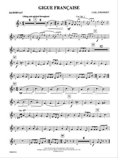 Gigue Française: 2nd F Horn