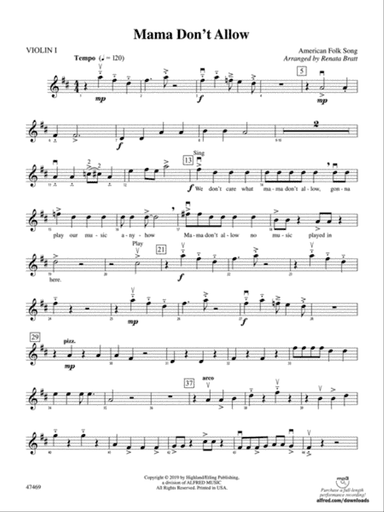 Mama Don't Allow: 1st Violin