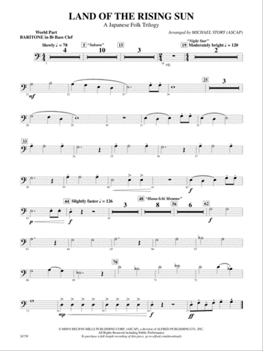 Land of the Rising Sun (A Japanese Folk Trilogy): (wp) B-flat Baritone B.C.