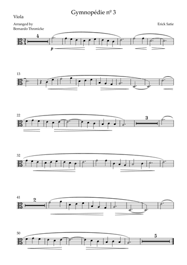 Gymnopédie nº 3 - For Viola