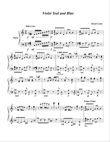 Violet Teal and Blue for Piano