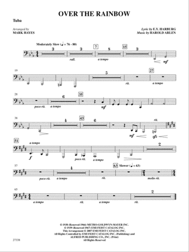 Over the Rainbow (from the musical The Wizard of Oz): Tuba