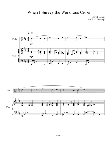 When I Survey the Wondrous Cross (Viola Solo with Piano Accompaniment)