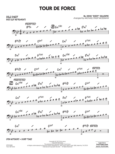 Tour De Force (arr. Michael Philip Mossman) - Bass Clef Solo Sheet