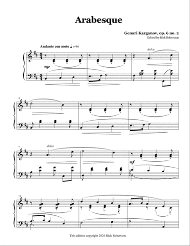 Arabesque, op. 6 no. 2 (Genari Karganov)