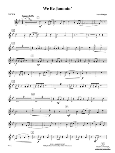 We Be Jammin': 1st F Horn
