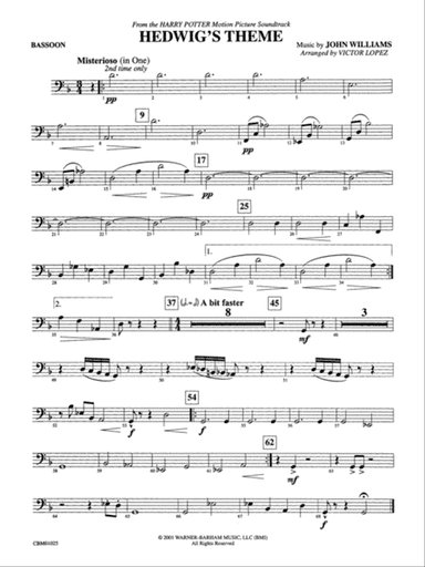 Hedwig's Theme (from Harry Potter): Bassoon
