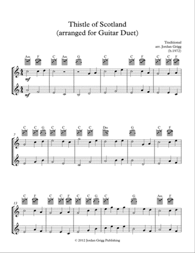 Thistle of Scotland (arranged for Guitar Duet)