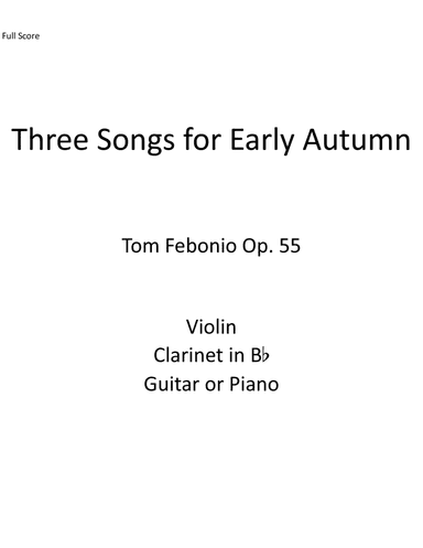 Three Songs For Early Autumn