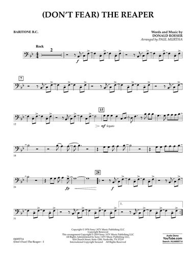 (Don't Fear) The Reaper (arr. Paul Murtha) - Baritone B.C.