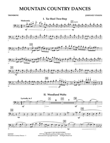 Mountain Country Dances - Trombone