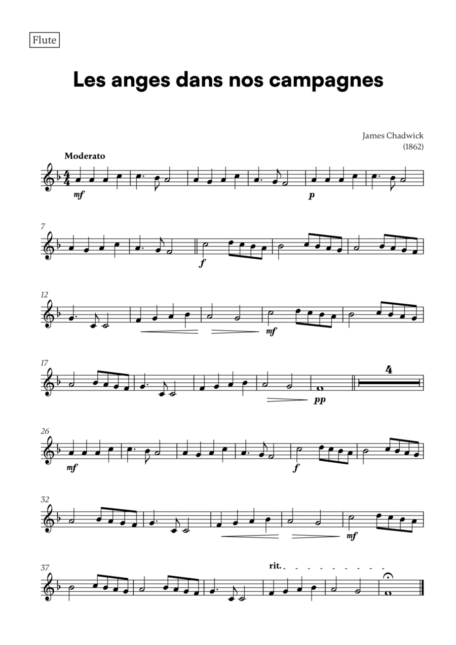 Les anges dans nos campagnes (for Flute)