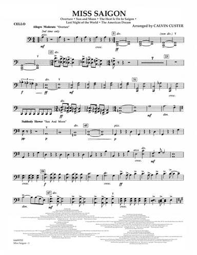 Miss Saigon (arr. Calvin Custer) - Cello
