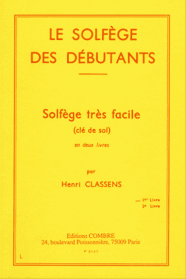Solfege des debutants - cle de sol - Volume 1