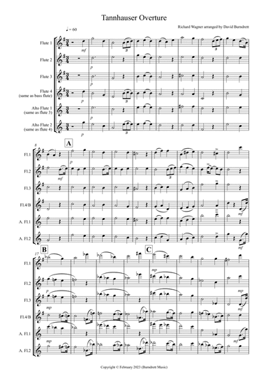 Tannhäuser Overture for Flute Quartet