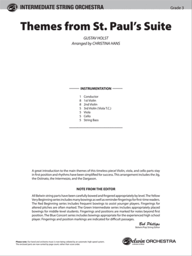 Themes from St. Paul's Suite: Score