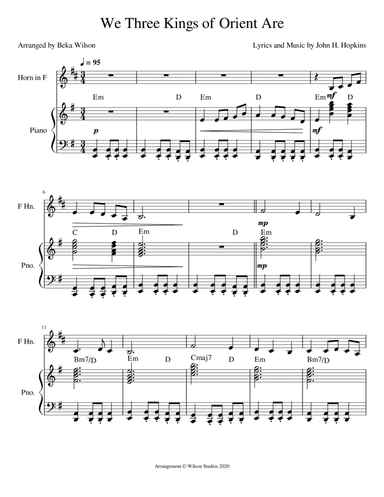 We Three Kings of Orient Are--horn solo