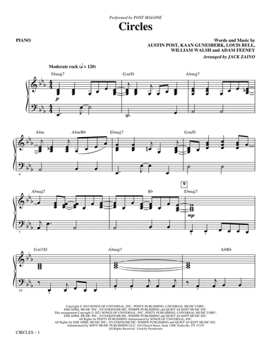 Circles (arr. Jack Zaino) - Piano