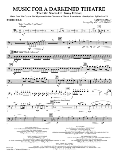 Music for a Darkened Theatre (The Film Scores of Danny Elfman) (arr. Brown) - Baritone B.C.