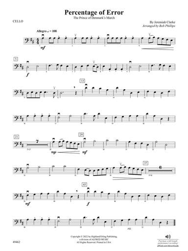 Percentage of Error: Cello