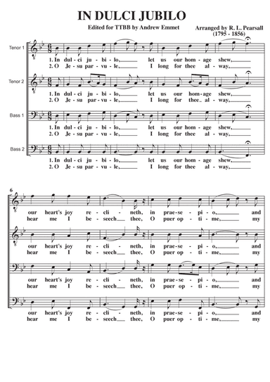 In Dulci Jubilo A Cappella TTBB