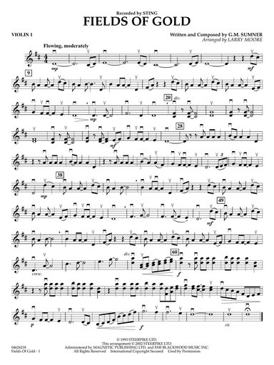 Fields Of Gold (arr. Larry Moore) - Violin 1