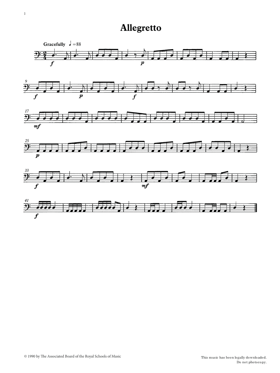 Allegretto from Graded Music for Timpani, Book I