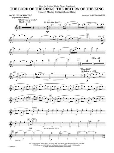 The Lord of the Rings: The Return of the King, Symphonic Suite from: Flute